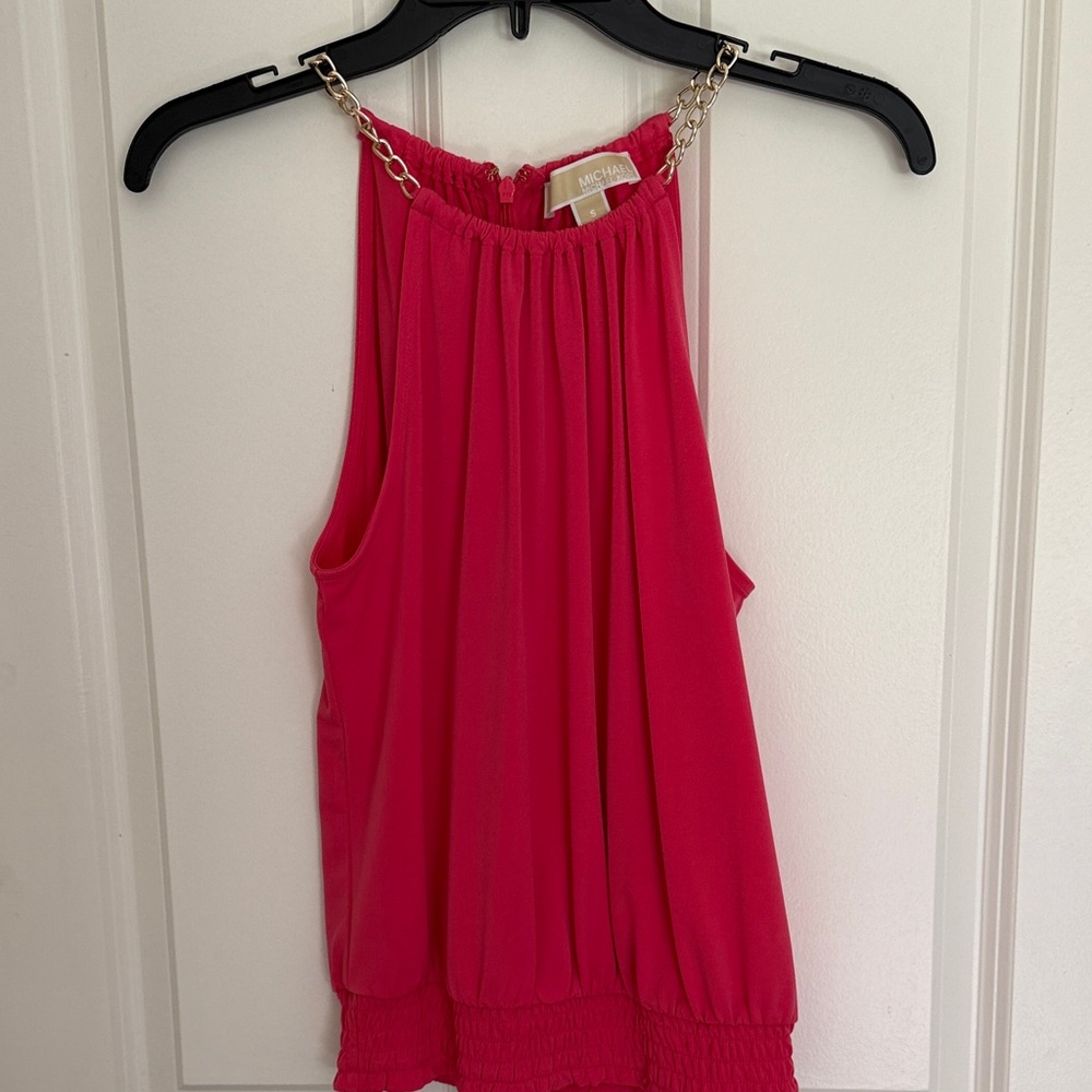 Michael Kors Fuchsia Chain Strap Tank Top